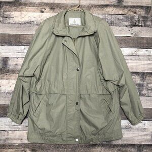 London Fog Taupe Zip/Snap Up coat Women’s Size M